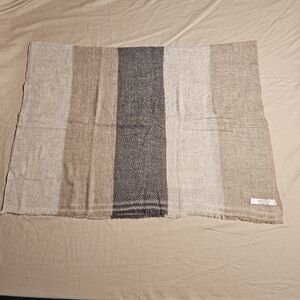 Luxury 100% Cashmere Scarf Shawl Wrap Fringed Oversized Stole 80"x27" Neutral